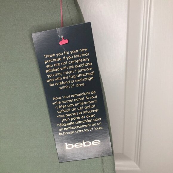 Bebe Olive Mock Neck Strappy Midi Dress Size XXS (Brand New) - Picture 8 of 9